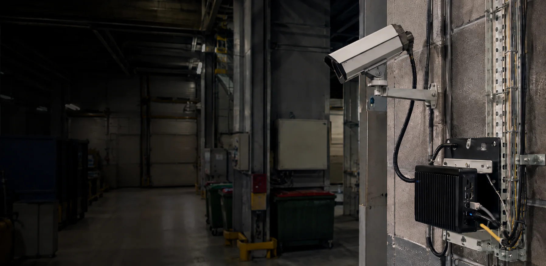 Illustrative edge camera and local processing hardware in a real operational environment